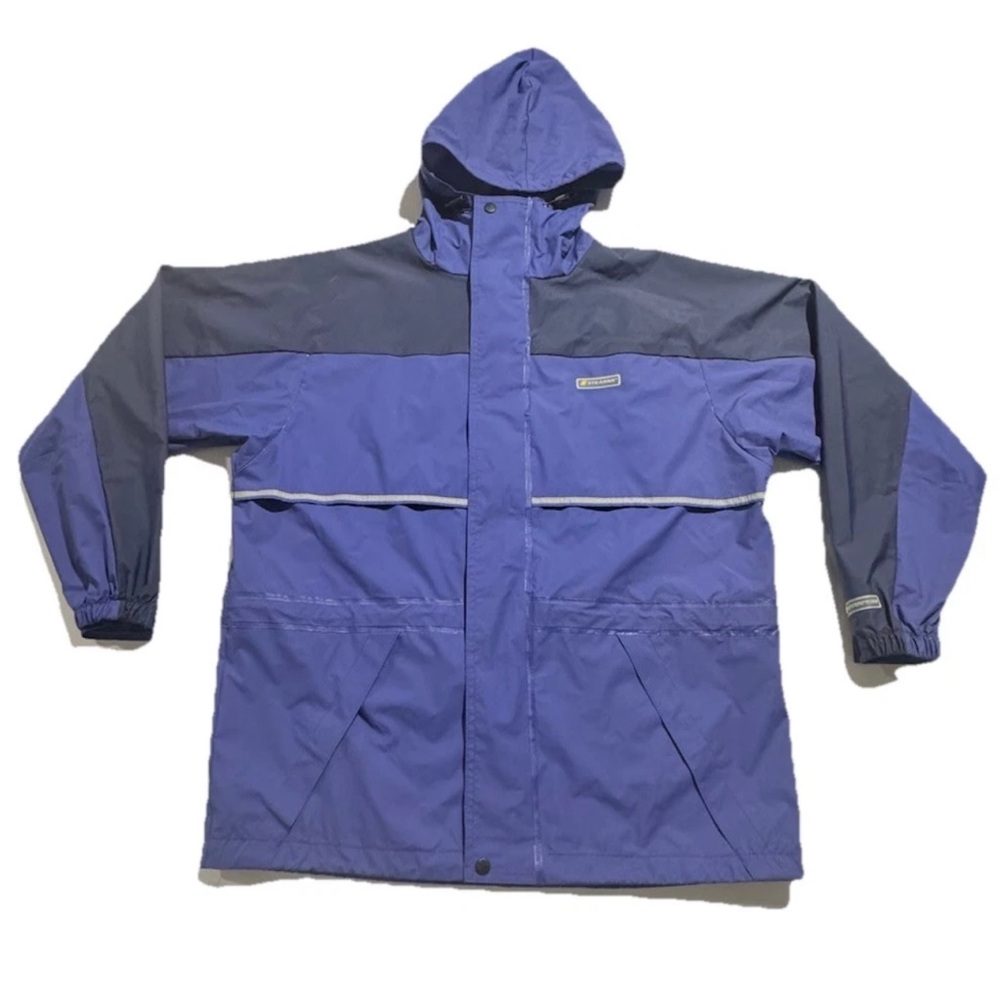 Stearns Jacket Mens Medium Dry Wear Rain Waterproof Zip Snap Hooded Outdoors